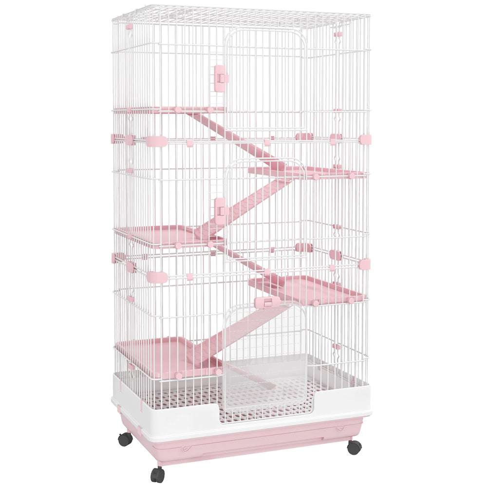 English Elm Rabbit Hutch on Wheels with Dual Access Ramp Platform Slide Out Tray Indoor Habitat T3971P386431