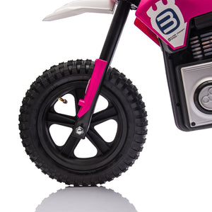 English Elm 24v Kids Electric Motocross Motorcycle 200w Hub Motor Suspension Led Bluetooth Audio Pink W1578P225049