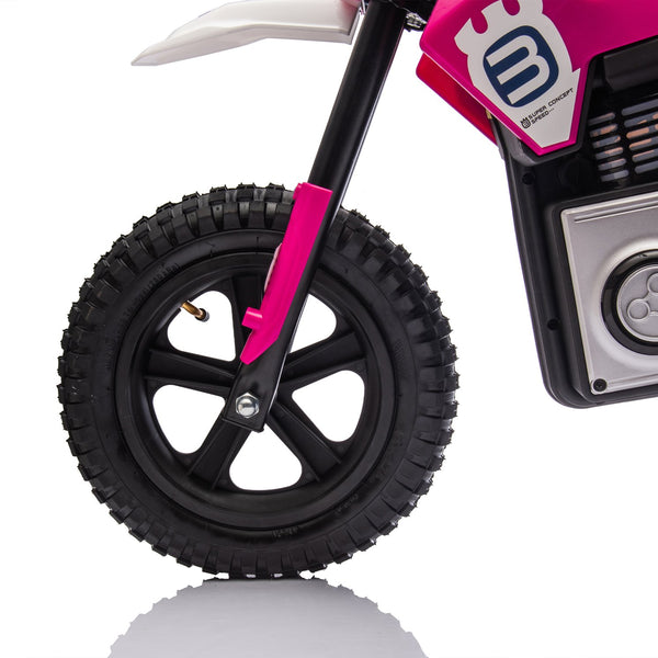 English Elm 24v Kids Electric Motocross Motorcycle 200w Hub Motor Suspension Led Bluetooth Audio Pink W1578P225049