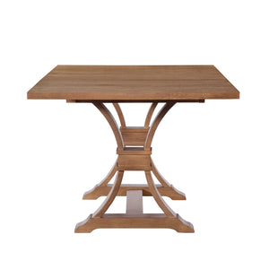 English Elm 63.00"-78.75" Extendable Farmhouse Dining Table Rubberwood X-frame Base Seats Eight Walnut N771P347924T_N771P347925T