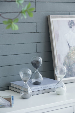 English Elm Set Of 2 Ferdinand 30-Minute Hourglasses - Elegant Black Sand Timers For Stylish Home Decor W2078P278142-GIGA