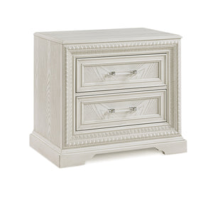 English Elm Beautiful Transitional 1pc Nightstand with 2 Drawers White Cream Finish Wooden Bedroom Accent B011P221372