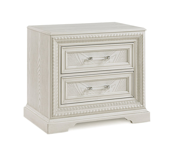 English Elm Beautiful Transitional 1pc Nightstand with 2 Drawers White Cream Finish Wooden Bedroom Accent B011P221372