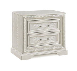 English Elm Beautiful Transitional Style 1 Piece 2-Drawer Nightstand White Cream Finish Wooden Home Bedroom Furniture