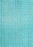 Unique Loom Braided Jute Dhaka Hand Braided Solid Rug Turquoise,  6' 1" x 9' 0"