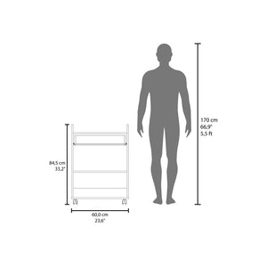 English Elm Derry White Coffee Cart with Drawer & Wheels — Engineered Wood Storage Cart for Kitchen & Living Room B092P309172