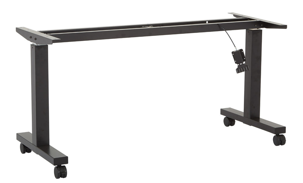 OSP Home Furnishings 5' Steel Sit Stand Workstation Base with Pneumatic Adjustment and Locking Casters 5' Black HB6025-3