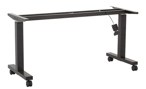 OSP Home Furnishings 5' Steel Sit Stand Workstation Base with Pneumatic Adjustment and Locking Casters 5' Black HB6025-3