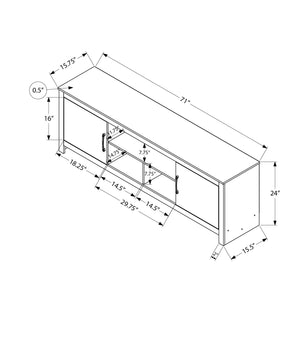English Elm Tv Stand 72 Inch Media Console Laminate Finish Solid Wood Legs Cable Management Storage B2710P461906