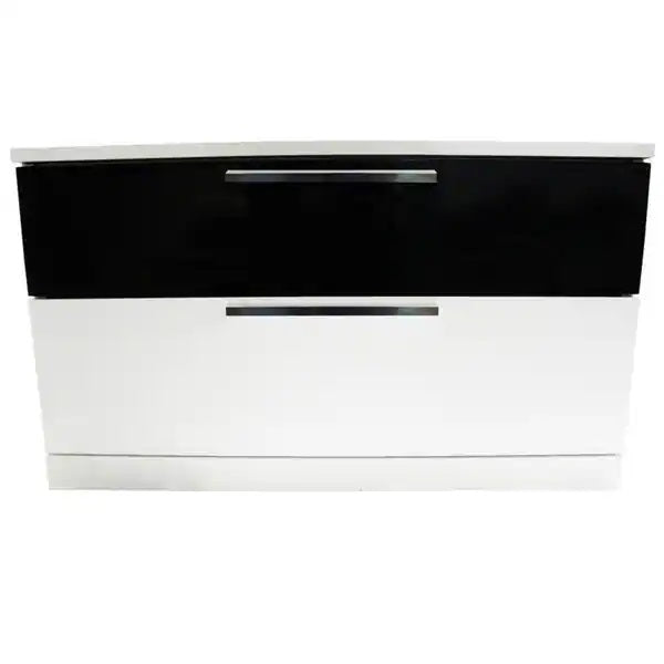 English Elm Modern White Nightstand with Gold Accents and Soft-Close 3 Drawers — Chic Wooden Bedside Table White+Black 29 L x 17 W x 18 H B011P353770