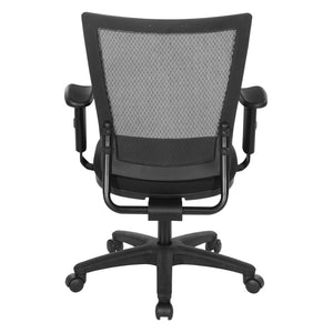 OSP Home Furnishings Office Ergonomic Task Chair with Mesh Back Pu Padding Adjustable Arms and Lumbar Support SPX693734