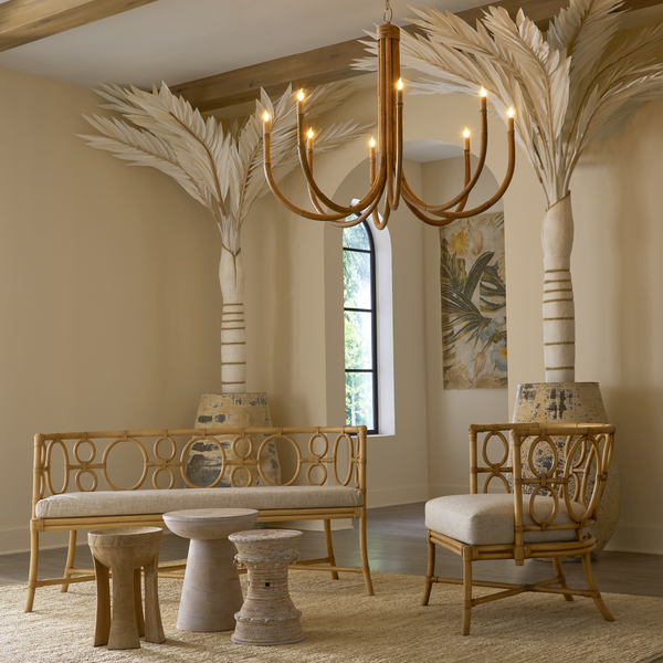 Samsara Chandelier - Stunning Rattan Design, Adjustable Height, Coastal Style, Perfect for Modern Spaces