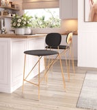 Georges Counter Stool - Set of 2 Gray & Gold 109662 Zuo Modern