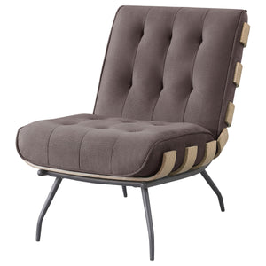 English Elm Staten Tufted Armless Chair Striped Fabric Upholstery with Pocket Coil Seating B062P440077