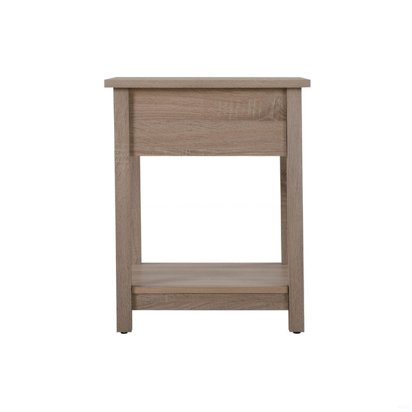 English Elm Sleek Nightstand In Warm Sandle Wood – Compact, Modern Design Perfect For Small Spaces & Storage B078112085-GIGA