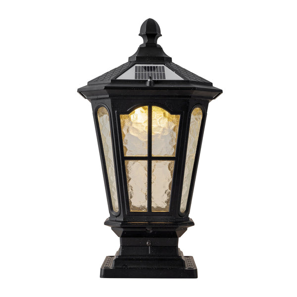 English Elm Garden Post Light Black Die-cast Aluminum European Lantern for Outdoor Pathways W5008P392752
