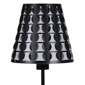 English Elm 16" Traci Black Metal Table Lamp with Geometric Clover Base & Modern Empire Shade, Cord Switch, 100W B072116171