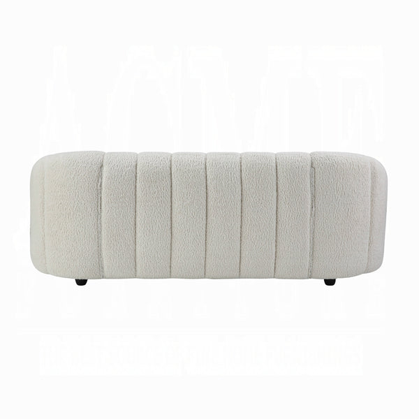 English Elm Teddy 3-Seat Sherpa Sofa in Plush White Upholstery — Sturdy Wooden Frame, Cozy Family-Ready Seating Comfort B016P329791