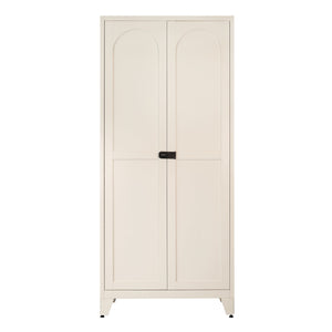 English Elm 71'' Steel 2-Door Locking Cabinet with Adjustable Shelves, Secure Metal Storage for Home Office Beige W3387P306326