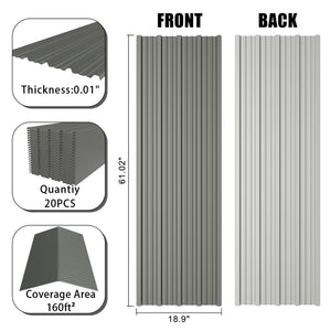 English Elm 10 Galvanized Steel Corrugated Roof Panels Weatherproof Pergola Shed Patio Cover W3213P431207