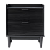 English Elm Walker Edison - Mid-Century Modern 2-Drawer Solid Wood Nightstand – Black