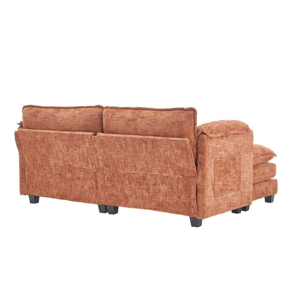 English Elm United Cozy Two-Seat Chenille Sofa With Detachable Armrests, Footstools, And Side Pockets For Comfort P1 W1568S00141-GIGA