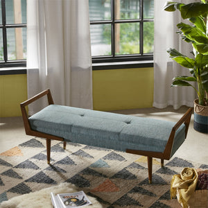 INK+IVY Boomerang Casual Bench II105-0090 Blue/Pecan