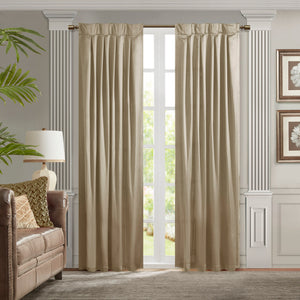 JLA Home Croscill Classics - Pleat Avignon Satin Curtain Panel with Box Pleat Top and Tieback for Luxurious Tailored Windows 96 L x 26 W x 0.13H CCL40-0045