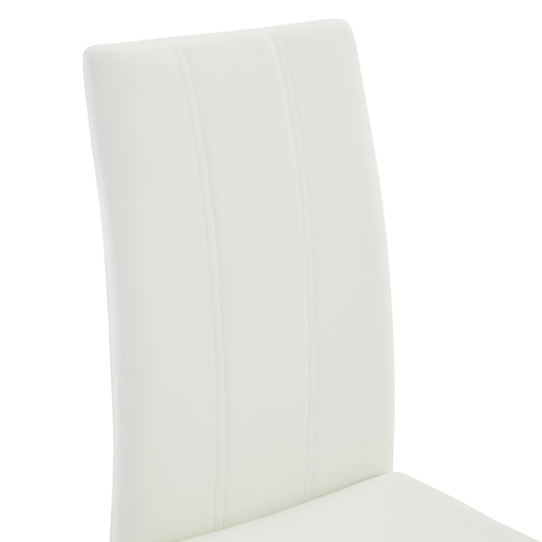 English Elm 4-pack Pu High-back Dining Chairs with Powder-coated Metal Legs for Modern Kitchens W3875P372873