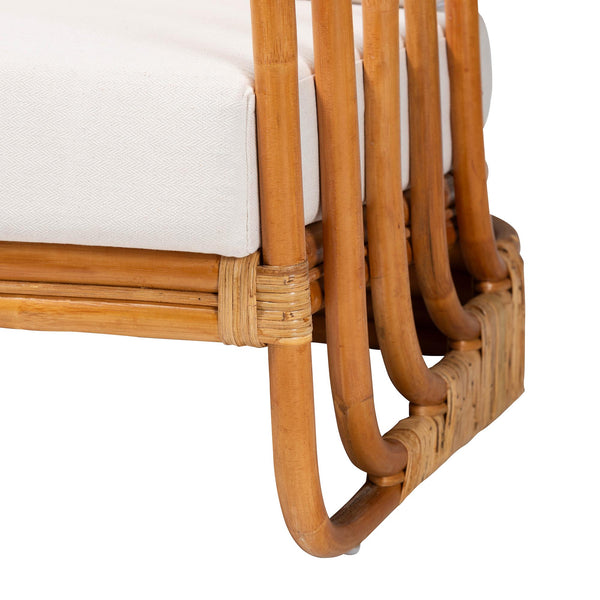 English Elm Bohemian Natural Rattan Accent Chair Woven Honey Frame with Removable Cushion B2750P467725