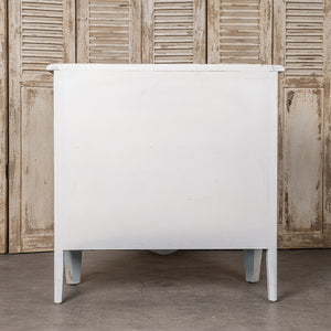 English Elm 24QJ0078 Distressed Light Blue Wood & Metal Cabinet with Two Drawers, Cream Top, Gold Accents, 37.4"L x 18.3"W x 37.8"H W2946P243868