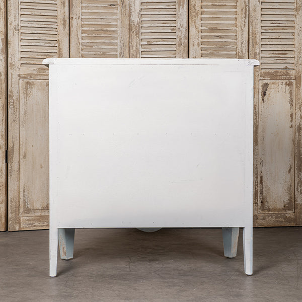 English Elm 24QJ0078 Distressed Light Blue Wood & Metal Cabinet with Two Drawers, Cream Top, Gold Accents, 37.4"L x 18.3"W x 37.8"H W2946P243868