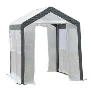 English Elm Outsunny 8' X 6' Walk-In Greenhouse With Roll-Up Windows & Zippered Doors For Year-Round Gardening W2225P175540-GIGA