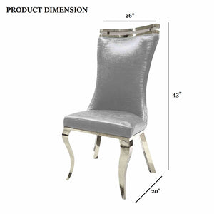 English Elm Glam Upholstered Tiger Print Side Chairs - Set Of 2 With Silver Saber Legs For Dining Elegance B2741S00722