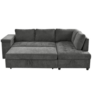 English Elm Mirod L Shaped Sleeper Sectional with Hidden Storage and Fold Out Bed for Apartments N760S0000030G