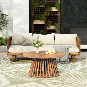 English Elm Christopher Knight Home® - Patio Claremont 3-Seater Daybed & Acacia Wood Coffee Table Set For Stylish Outdoor Comfort P2 N770P234486T_N770P205537B-GIGA