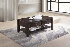 English Elm Espresso Ogumi Veneer 3pc Occasional Table Set - Modern Coffee & End Tables with Drawers, Open Shelf Antique Black,Espresso 28 L x 10 W x 51 H B011S01997