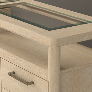 English Elm Wallace & Bay - Brown Side Server - Contemporary Light Brown Wood Buffet Cabinet, Easy-Care 64"W x18"D x36"H Storage B361P384423