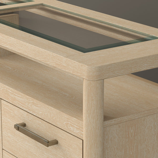 English Elm Wallace & Bay - Brown Side Server - Contemporary Light Brown Wood Buffet Cabinet, Easy-Care 64"W x18"D x36"H Storage B361P384423