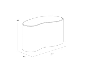 Sunpan ISHIKO Coffee Table - Sculptural Design with Warm Wood-Effect Top & Concrete Base for Modern Spaces 112579