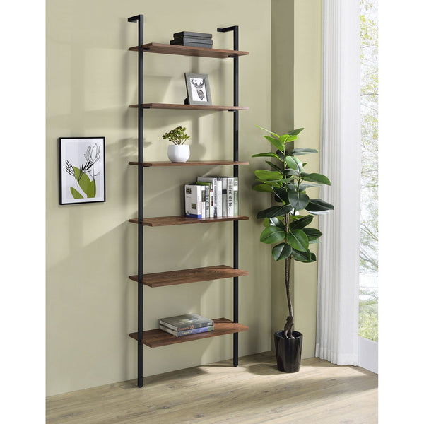 English Elm Christy 96" Walnut Six-Shelf Open-Back Wall Bookshelf — Modern Minimalist Storage for Books & Decor B062P299813