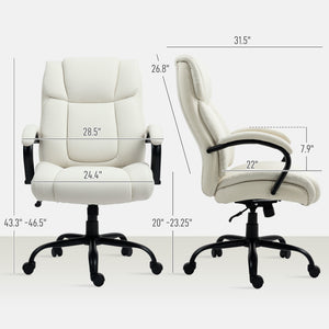 English Elm 7-point Vibrating Massage Chair High Back Pu Leather Recliner with Footrest for Home Office T3971P409925