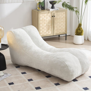 English Elm Creative Bean Bag Sofa Chair with Plush Superfiber Cover and Soft Foam Filling for Luxe Comfort White W1996P266258