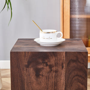 English Elm 12x12x20 Walnut Grain Mdf Accent Pedestal Table for Modern Living Room Decor W1151P408853