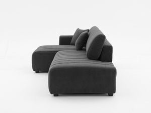 English Elm Scandinavian Channel Tufted L Shaped Sectional Sofa with Plush Foam Cushions B2730S00041