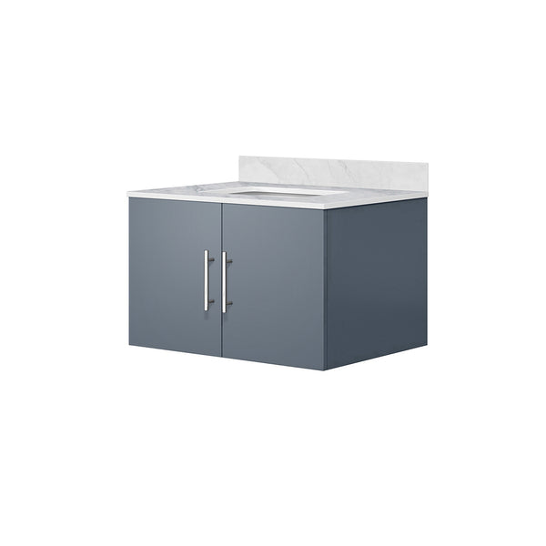 English Elm Dark Grey Solid Wood Bath Vanity 30"W x 22"D with Carrara Marble Top, Soft-Close Drawer & Scratch-Resist Countertop B2731P258467