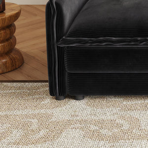 English Elm Corduroy 4-Seater Oversized U-Shaped Sectional Couch With Movable Footrests & Cozy Cushions W834S00433