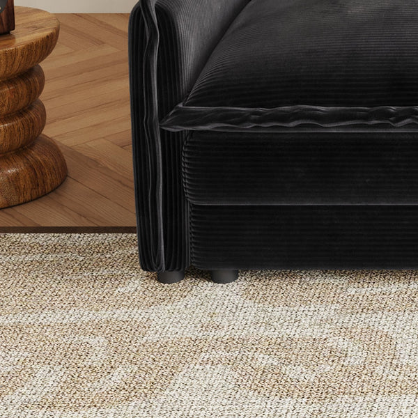 English Elm Corduroy 4-Seater Oversized U-Shaped Sectional Couch With Movable Footrests & Cozy Cushions W834S00433