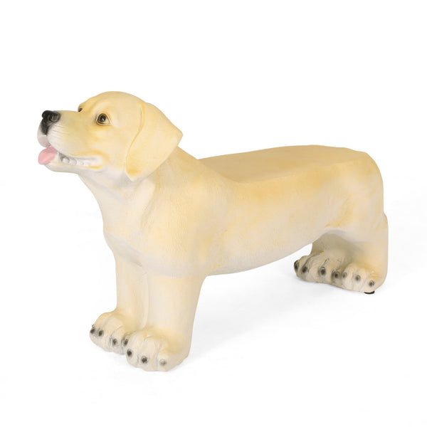 English Elm Christopher Knight Home® - MGO Labrador Dog Bench Outdoor Light Brown Lightweight Concrete Patio Seat No Assembly Required 72986.00
