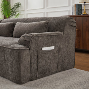 English Elm Chenille Oversized L-Shape Luxury Sectional Sofa - Minimalist, Comfy Sleeper Couch For Stylish Spaces W2339S00066